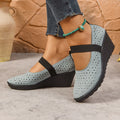 Women's Wedge Pumps – Breathable Mesh Slip-On High Heels Wedge Pumps Axl blue-1 36