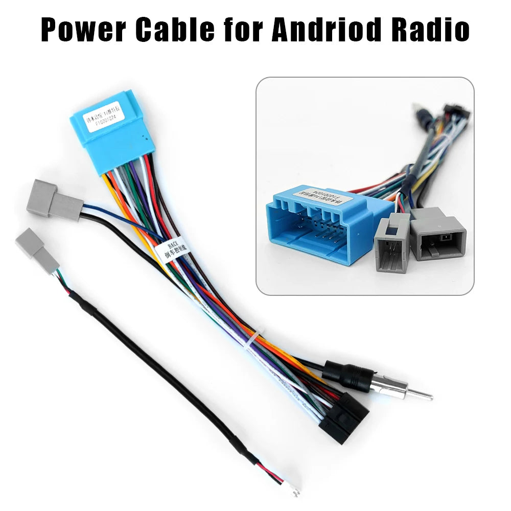 2 Din Car Android Radio Wiring Harness GPS & RCA Connector Car Radio Harness Axl