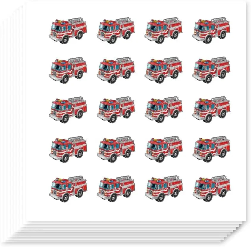 Fire Truck Stickers 400 Pcs – Self-Adhesive 20 Patterns Decorative Sticker Pack Axl AECH04-17951