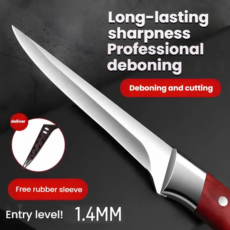 Stainless Steel Boning Knife with ABS Handle & Blade Cover Boning Knife Axl