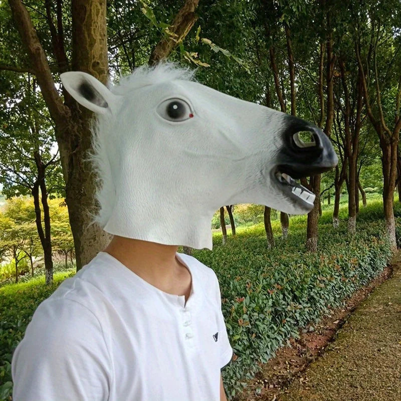 Realistic Horse Head Mask – Halloween Cosplay Costume Headgear Costume Mask Axl