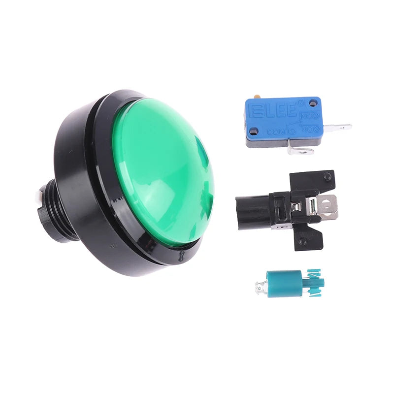 60mm LED Arcade Button with Microswitch – DIY Game Machine Arcade Button Axl Green