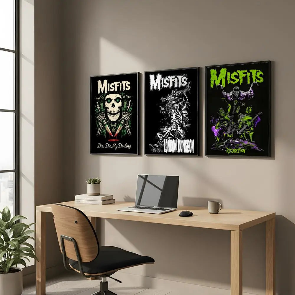 Misfits Band HD Art Poster – Self-Adhesive Wall Sticker Decor Wall Art Poster Axl