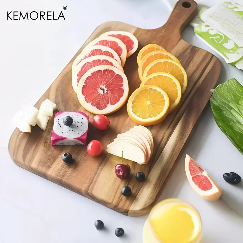 Acacia Wood Cutting Board with Handle | Meat, Cheese & Charcuterie Wood Cutting Board Axl