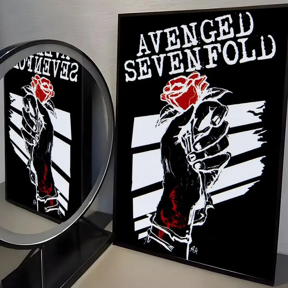 Avenged Sevenfold Self-Adhesive Wall Poster Sticker | Band Art Wall Art Sticker Axl Black20 50X70cmNoframe