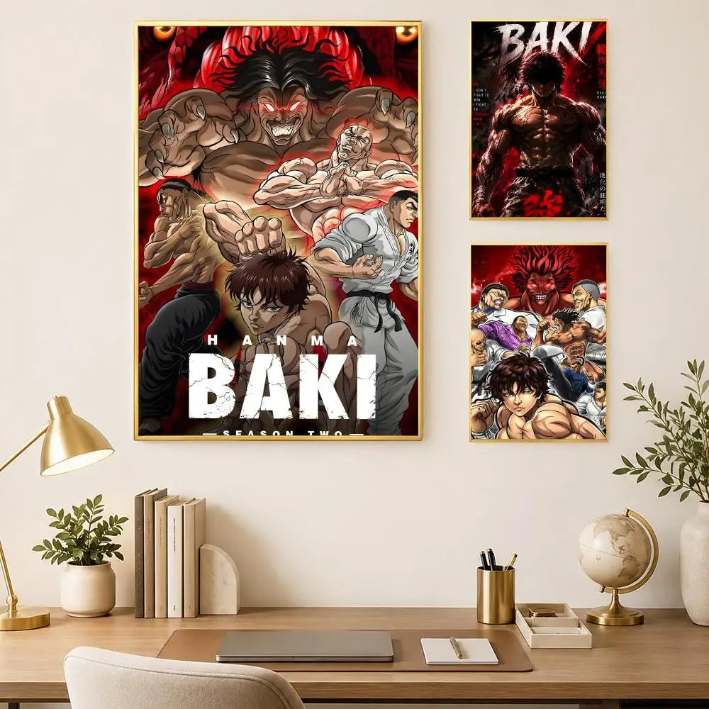 Baki Hanma Anime Wall Poster – Self-Stick HD Waterproof Decor Anime Wall Poster Axl