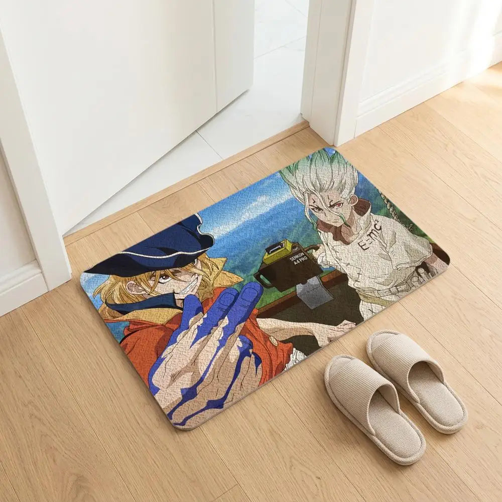 Diatomite Bath Mat – Quick Dry Anti-Slip Anime Dr. Stone Design Bath Mat Axl White6 40x60cm