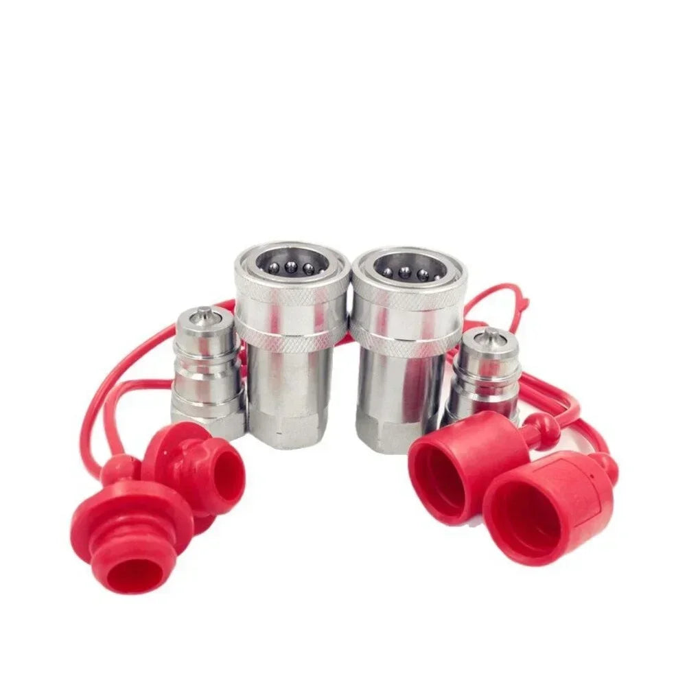 Hydraulic Quick Connect Coupler Set NPT 1/2" & 1/4" + Dust Cap Hydraulic Coupler Fittings Axl NPT 1-2 China Mainland