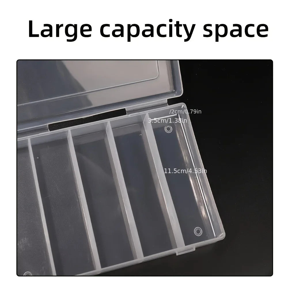 Transparent Nail Polish & Glue Storage Box – 5 Compartments Nail Polish Organizer Axl