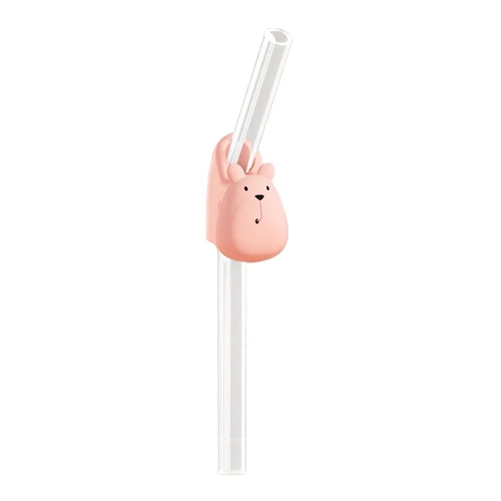 Soft Silicone Baby Buckle Straw – Portable Kids Cup Accessory Baby Feeding Straw Axl Pink