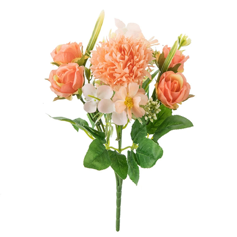Silk Rose Artificial Flower Wreath – Wedding & Home Decor Artificial Flower Wreath Axl Orange 2 pcs