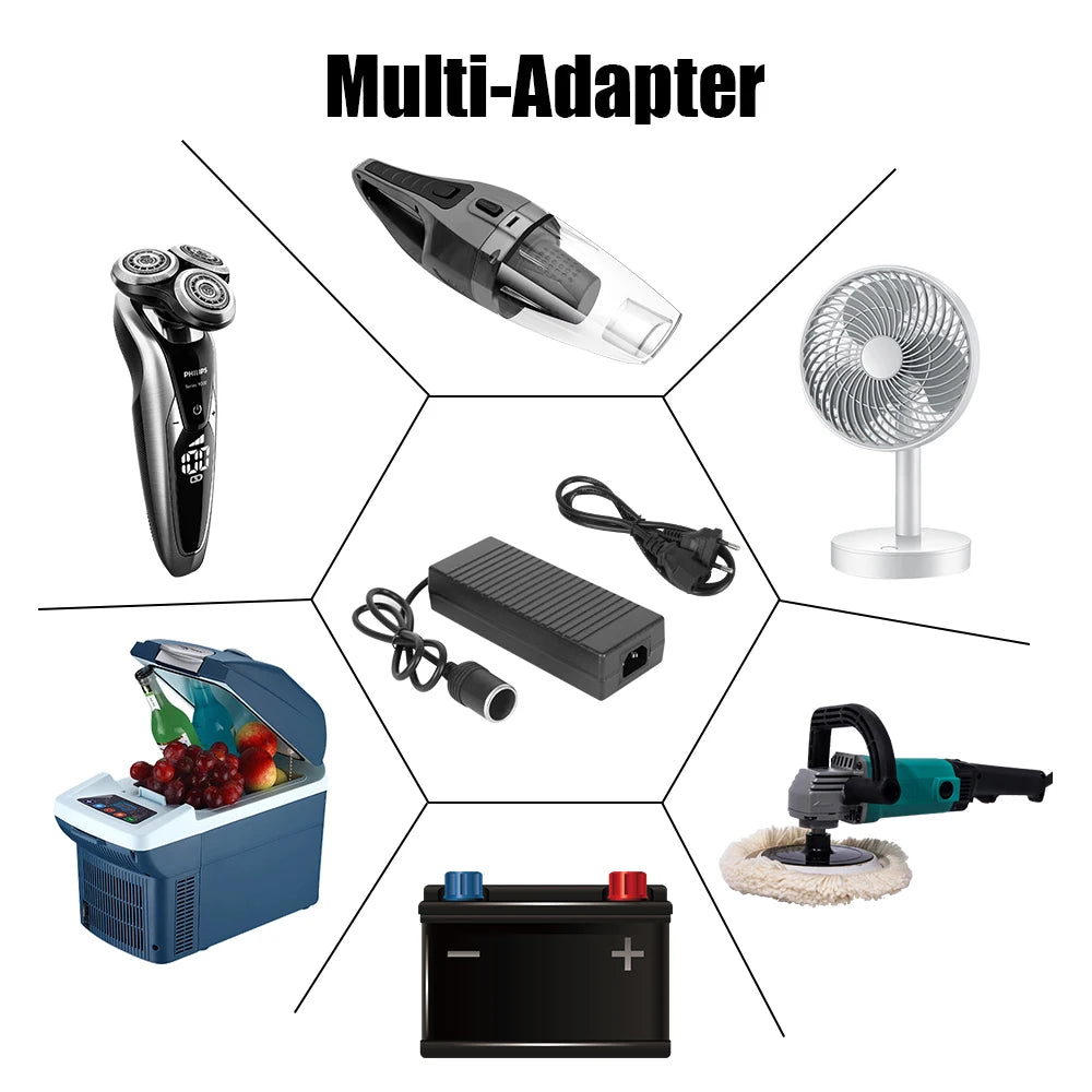 AC to DC 12V 15A Car Lighter Power Adapter – 110V/220V Converter Power Adapter Converter Axl