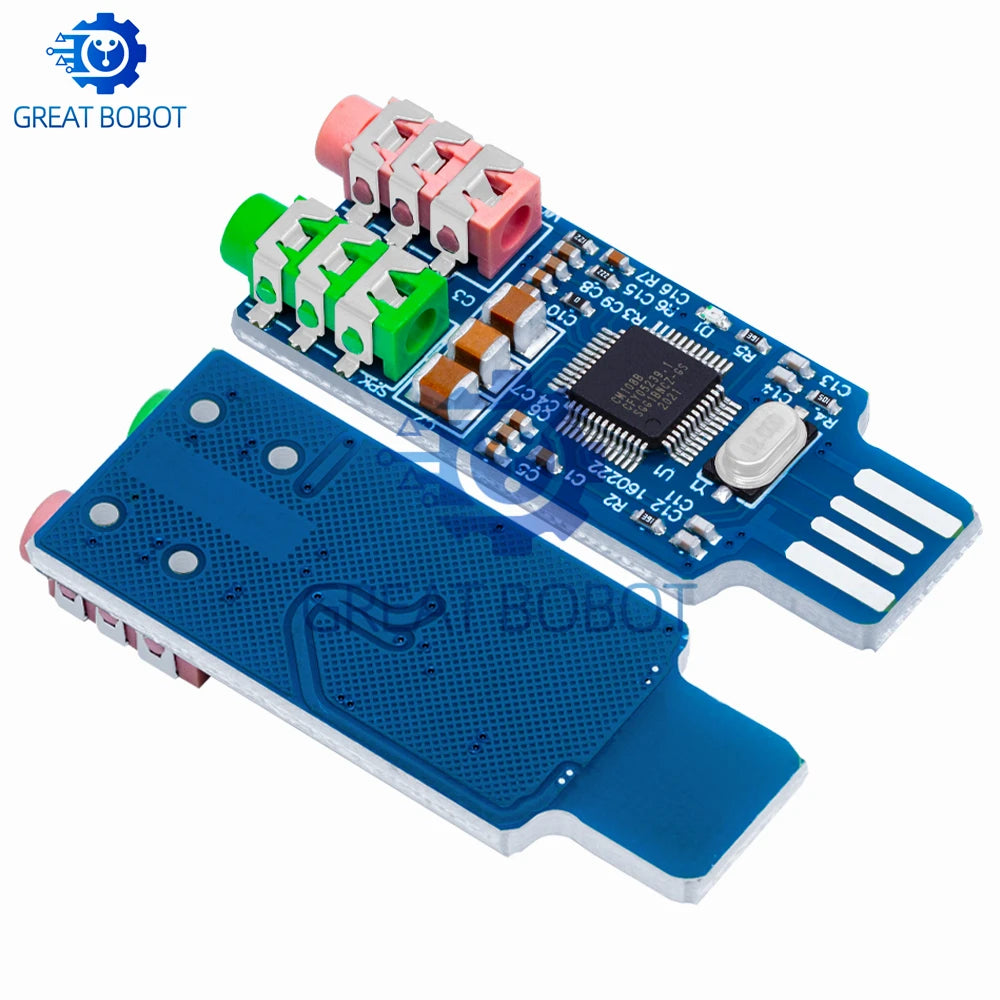 CM108 USB External Sound Card – Driver-Free for Laptop & PC USB Sound Card Axl