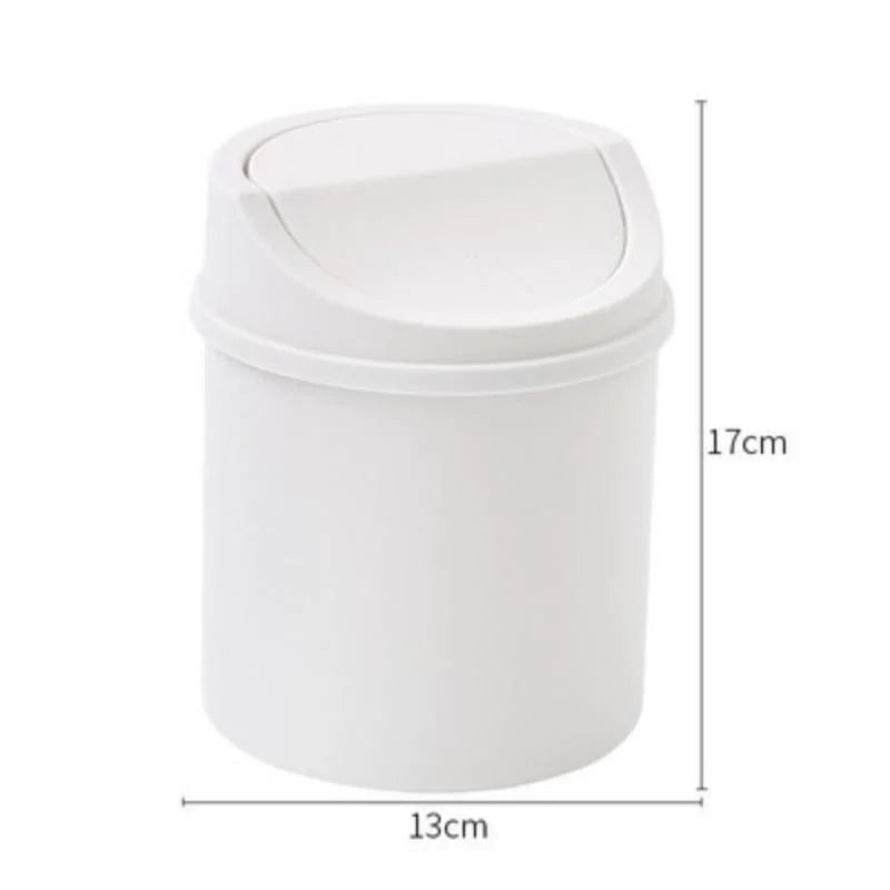 Mini Desktop Trash Can with Lid – Small Desk Bin Organizer Desktop Trash Can Axl Beige