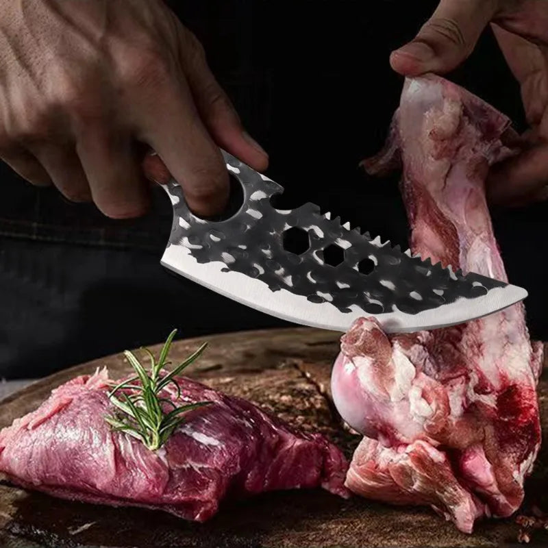 Stainless Steel Meat Cleaver & Chef Knife – Wooden Handle Kitchen Chef Knife Axl