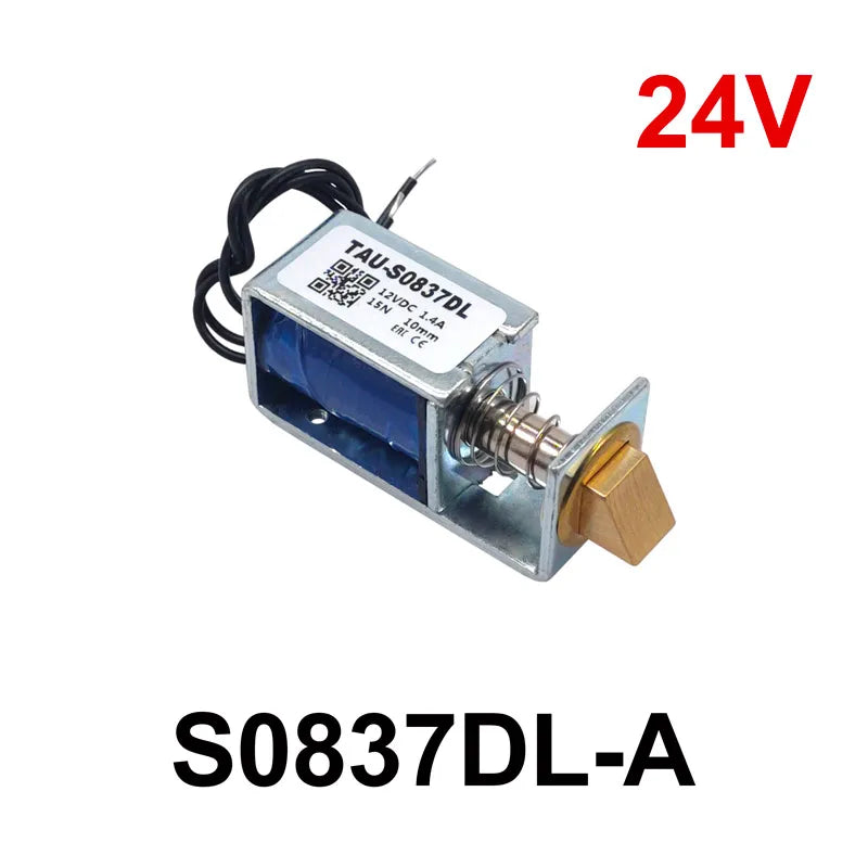 DC 6V/12V/24V Electromagnet Cabinet Door Lock – 10mm Stroke Electric Solenoid Lock Axl S0837DL A 24V 15N