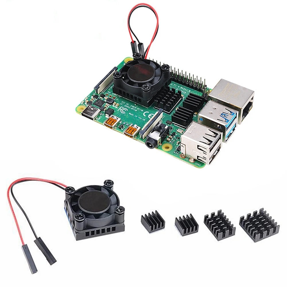 Raspberry Pi 4 Model B Heatsink & Cooling Fan Kit Heatsink Cooling Kit Axl Default Title