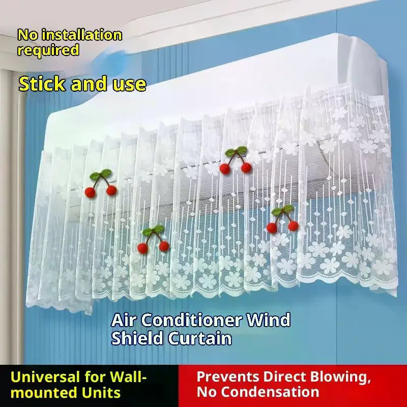 Lace Floral AC Wind Deflector Cover | Elegant Bedroom Curtain AC Wind Deflector Cover Axl