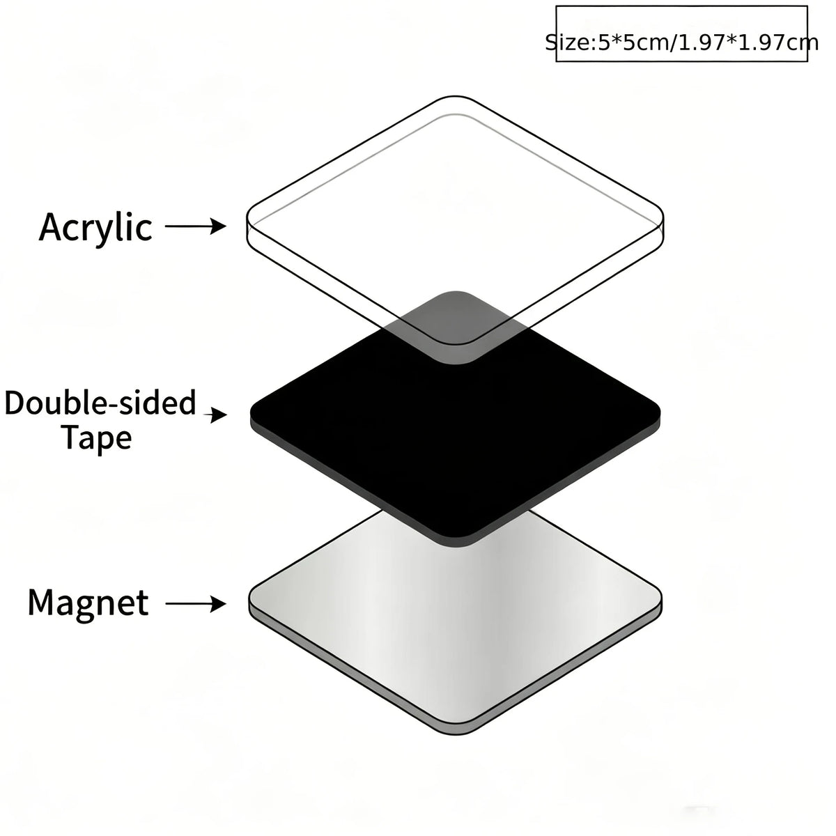 60-Piece Handmade Acrylic Fridge Magnets – Creative 20-Set Kit Refrigerator Magnets Axl