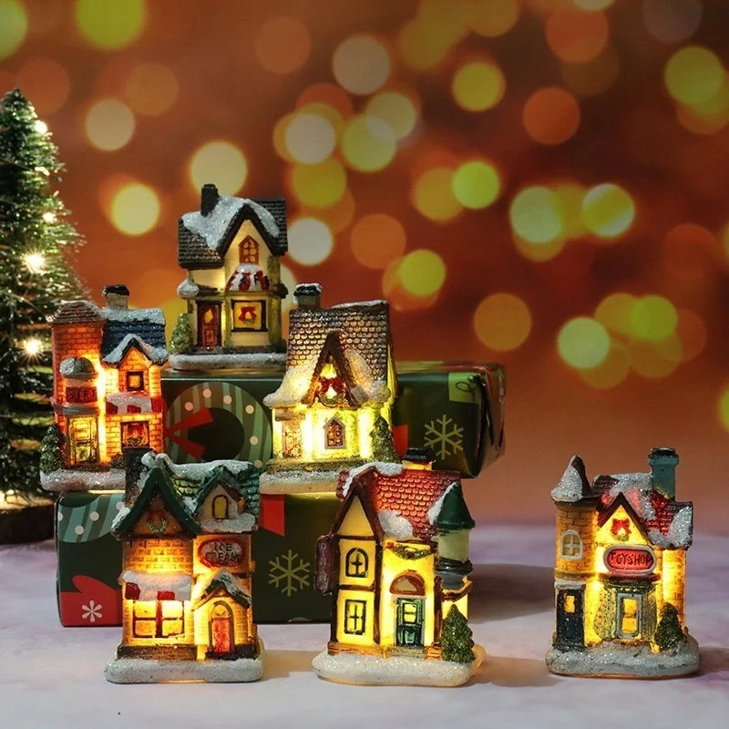 Christmas Resin Miniature House Ornament | Micro Landscape Decor Christmas Ornament Axl
