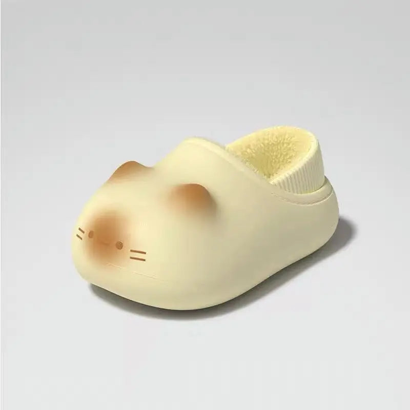 Lorilury Fuzzy Cat Slippers – Women's Warm Indoor Furry Shoes Fuzzy Indoor Slippers Axl Yellow-loafer 40-41