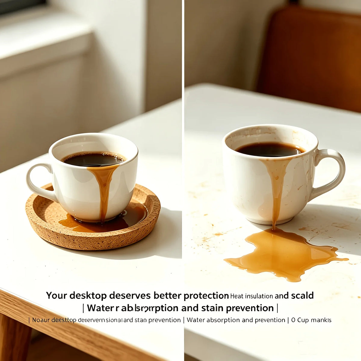 7-Pack Cork Coasters with Holder – Absorbent & Non-Slip Cork Coaster Set Axl