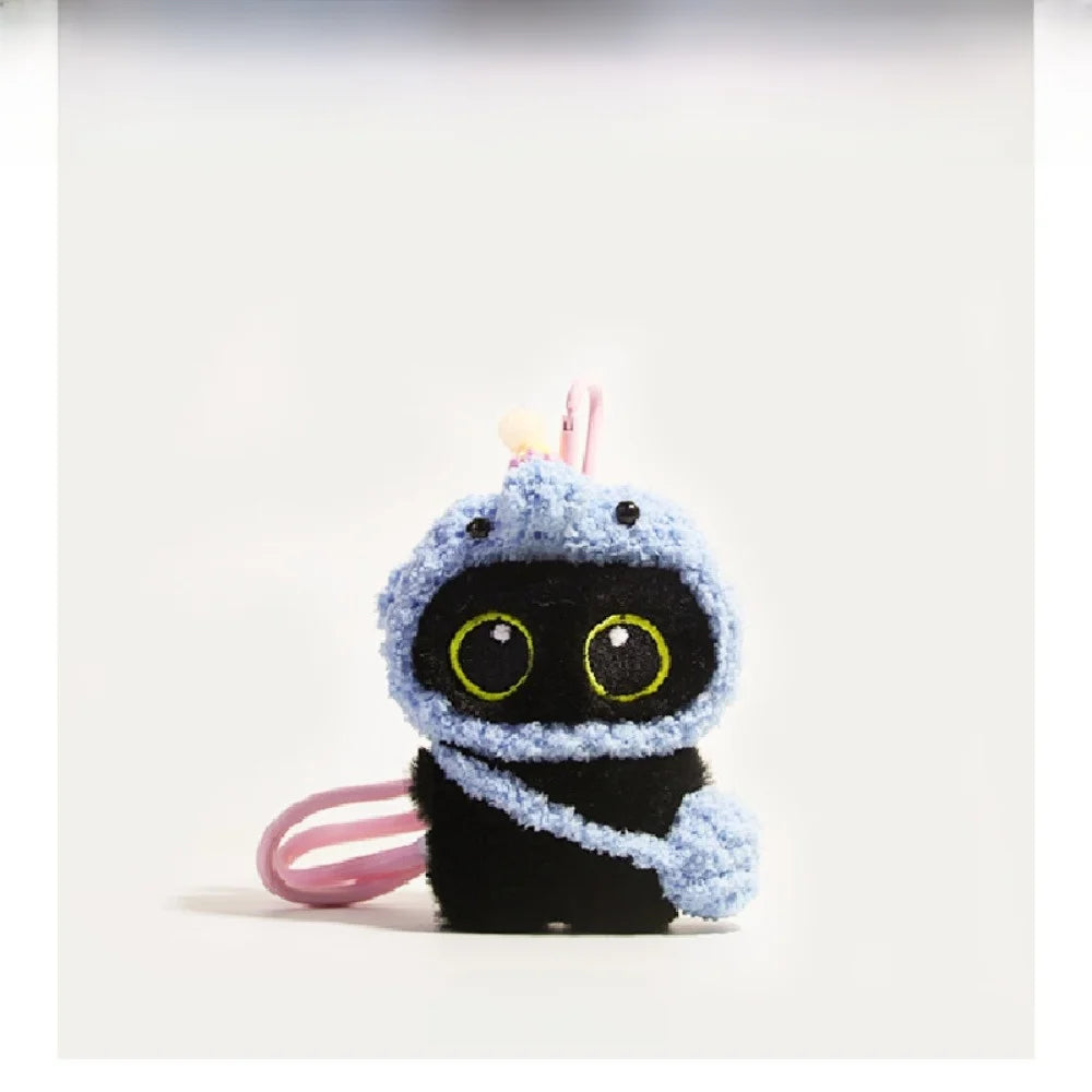 Black Cat Plush Doll Keychain – Cute Animal Bag Charm Gift Plush Keychain Charm Axl