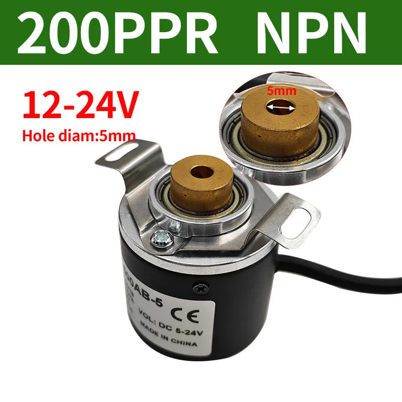 IE38 Hollow Shaft Incremental Rotary Encoder 12-24V 100-1000PPR Rotary Encoder Sensor Axl 5mm-200PPR
