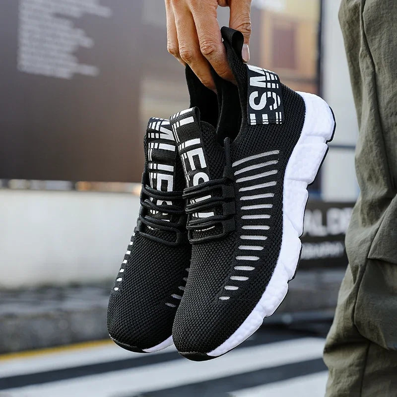 ZULIWAGN Men's Breathable Lightweight Casual Running Shoes Men's Running Shoes Axl black 37