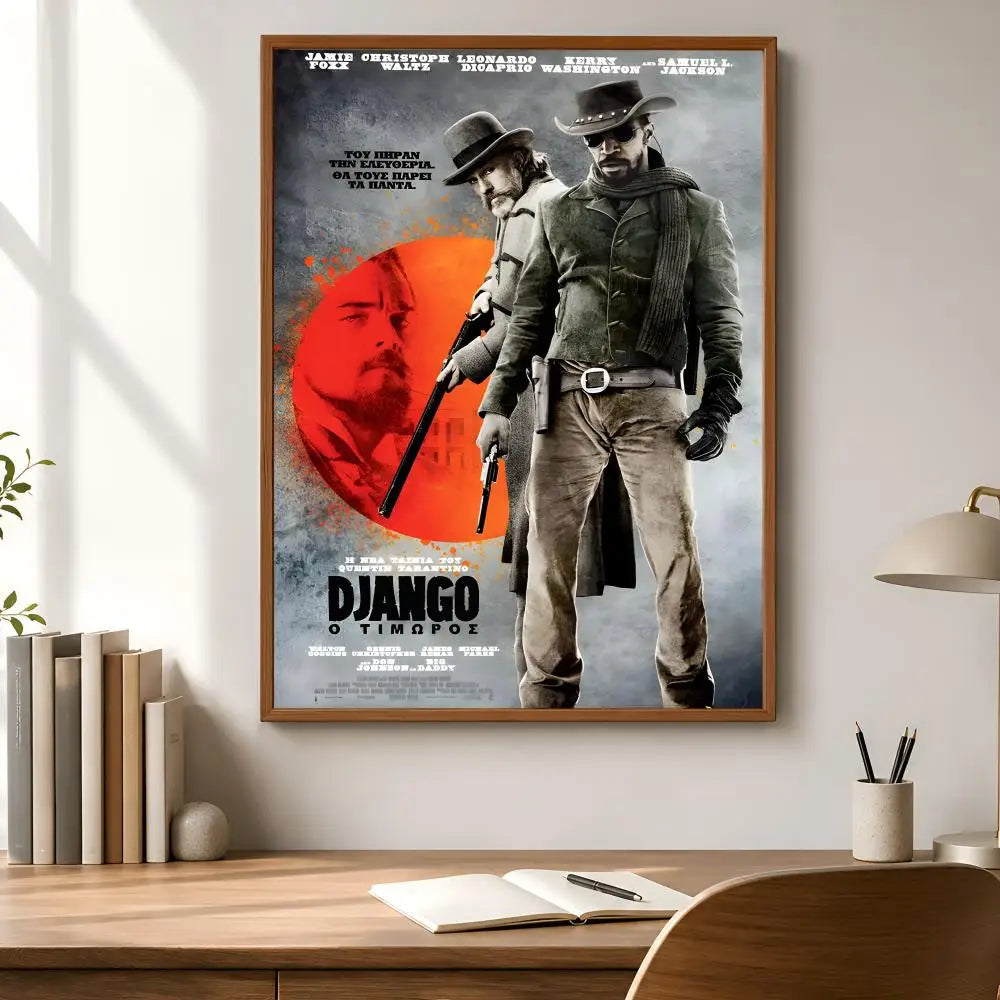 Django Unchained Movie Poster – Waterproof Peel-and-Stick PVC Art Movie Wall Poster Axl