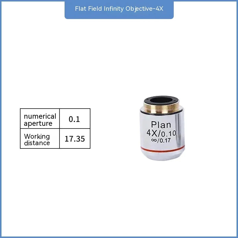 Achromatic Microscope Objective Lens 4X 10X 20X 40X 60X 100X Microscope Objective Lens Axl 4x