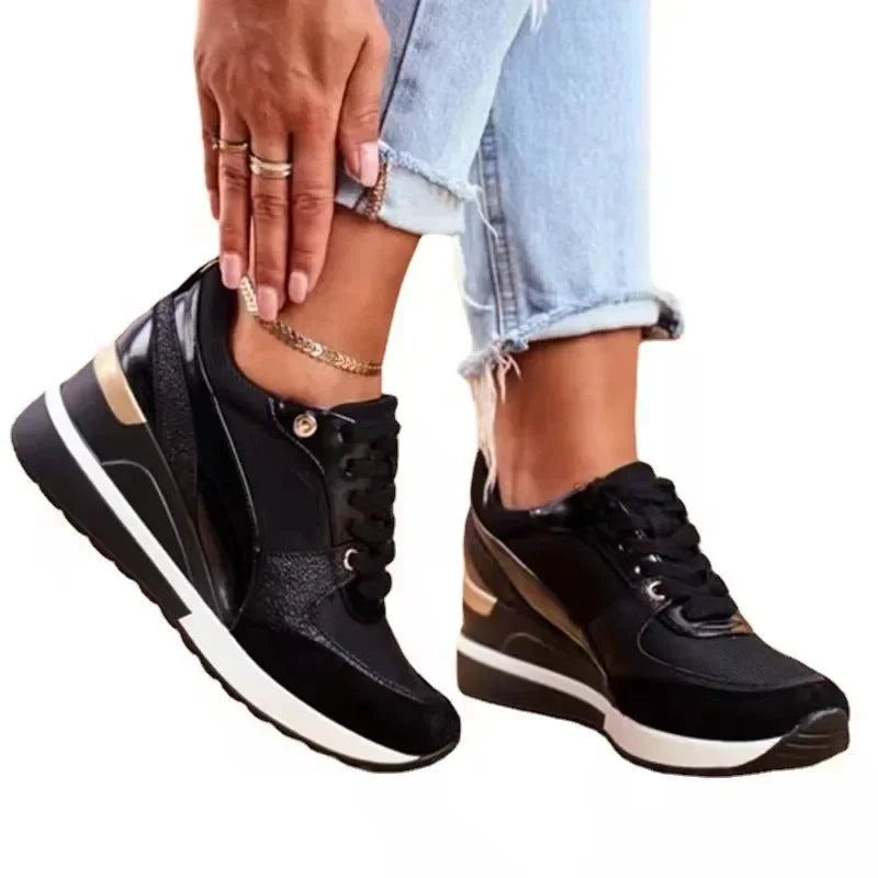 Women's Platform Dad Sneakers – Lace-Up Casual Shoes Platform Sneakers Axl
