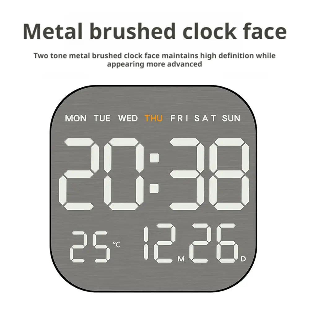 Silent LED Wall Clock – Time, Date & Temp Display | Modern Decor LED Wall Clock Axl