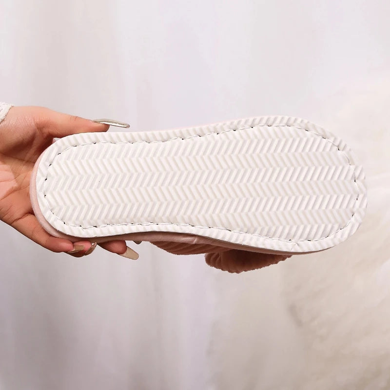 Women's Bow Slippers – Soft Warm Flannel Indoor House Shoes Women's Slippers Axl