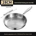 KEMORELA Hammered Steel Non-Stick Skillet 26/28/30cm Induction Non-Stick Skillet Axl 28cm lidless