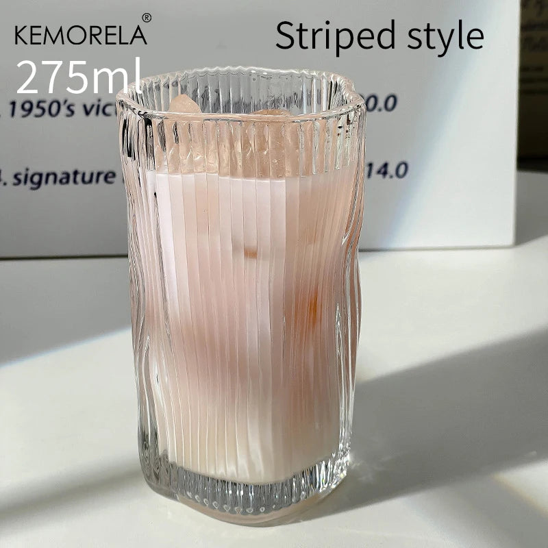 KEMORELA Twist Glass – Iced Coffee & Cold Drink Cup Cocktail Drink Glass Axl B 270ml
