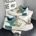 Men's Platform Bear Sneakers – Lace-Up Canvas Skate Shoes Platform Canvas Sneakers Axl Beige 40