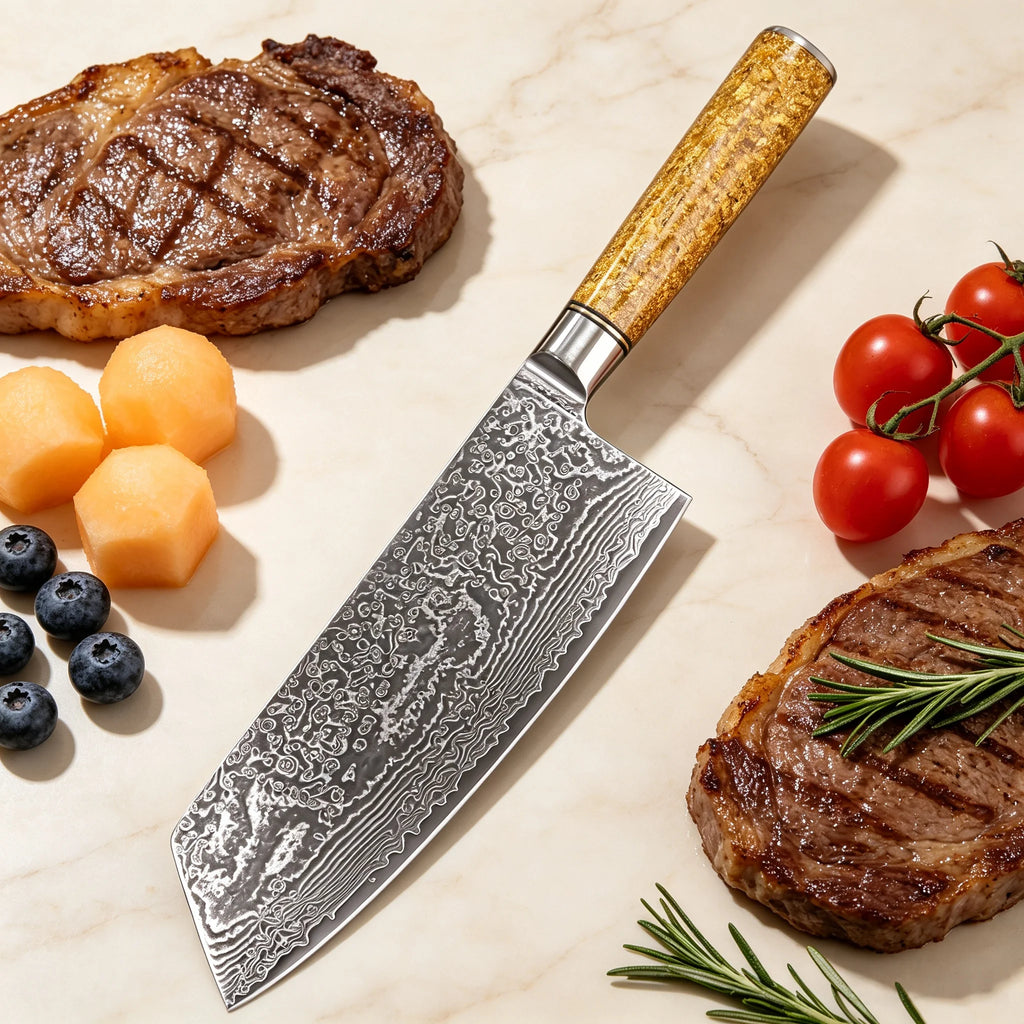 67-Layer Damascus Steel Chef Knife – Sharp Kitchen Cleaver Damascus Chef Knife Axl Kitchen Knife