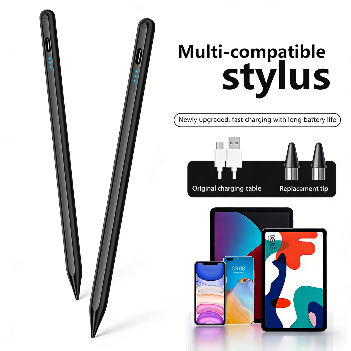 Universal Stylus Pen for iPad, Android & iOS Tablets Tablet Stylus Pen Axl ZP3-Black-01