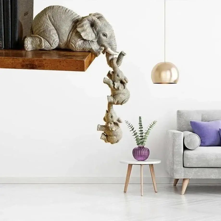 3-Pc Elephant Figurines Set – Shelf Edge Resin Home Décor Resin Figurine Set Axl