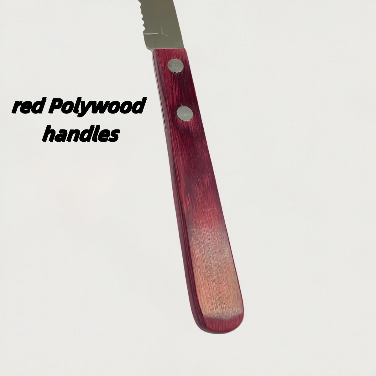 Stainless Steel Steak Knife – Red Polywood Handle | Dishwasher Safe Steak Knife Axl