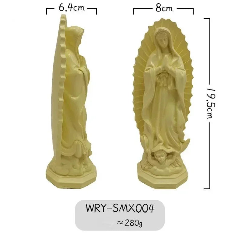 Virgin Mary Resin Figurine – Madonna Home & Porch Decor Religious Figurine Axl Yellow
