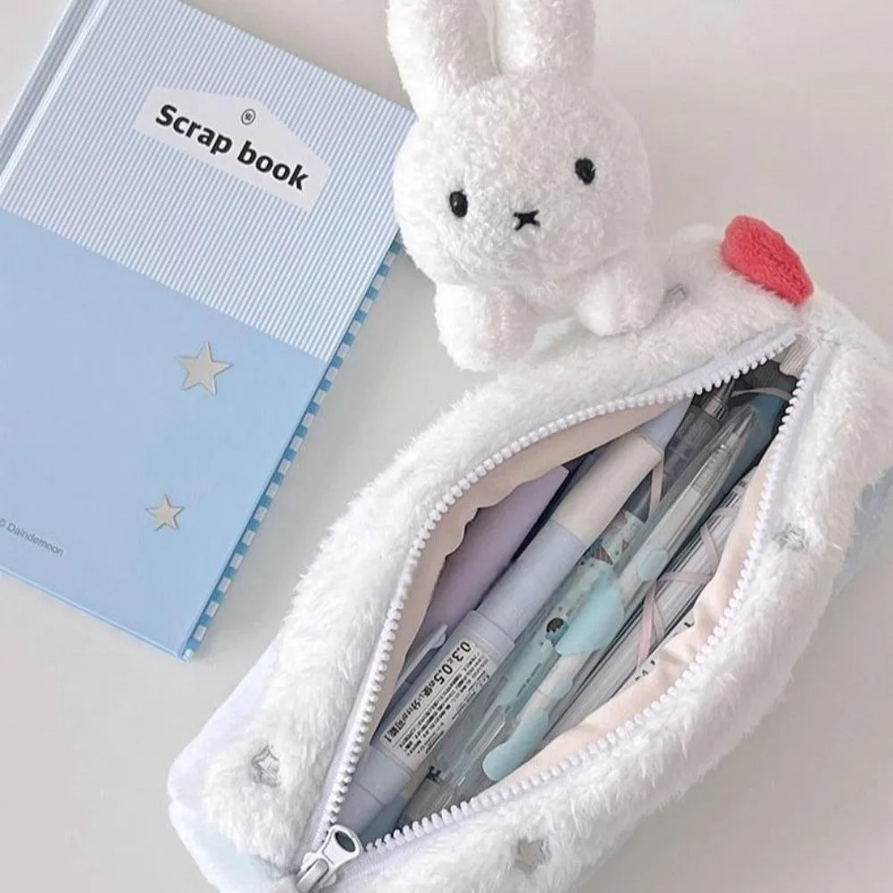 Plush Pencil Case – Large Kawaii Cute Stationery Bag Plush Pencil Case Axl