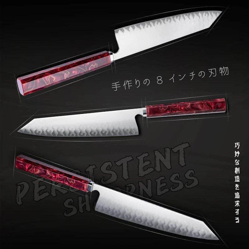 Grandsharp 8" Kiritsuke Japanese 5-Layer Clad Steel Chef Knife Japanese Chef Knife Axl