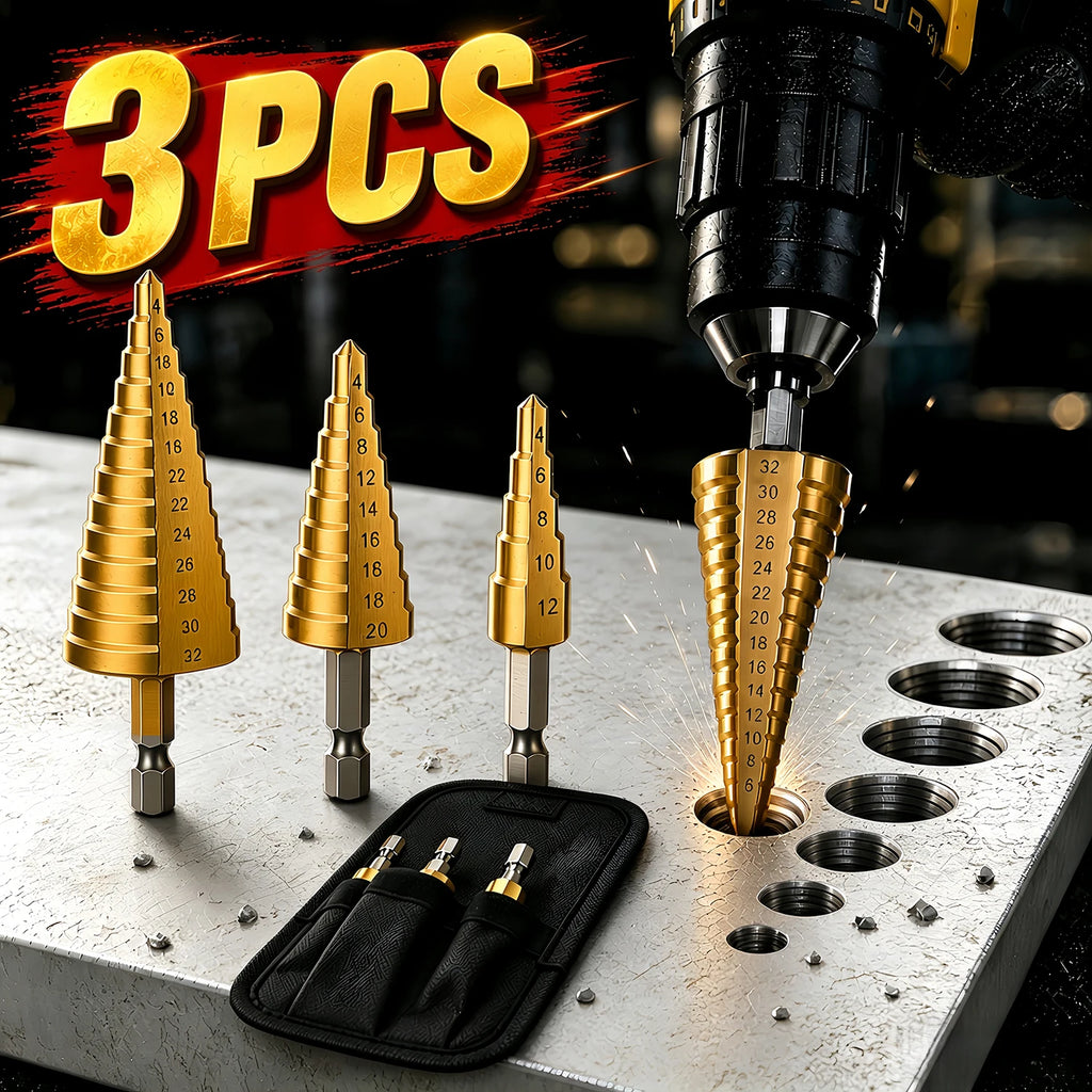 HSS Titanium Step Drill Bit 4-20mm & 4-32mm Cone Hole Cutter Step Drill Bit Axl