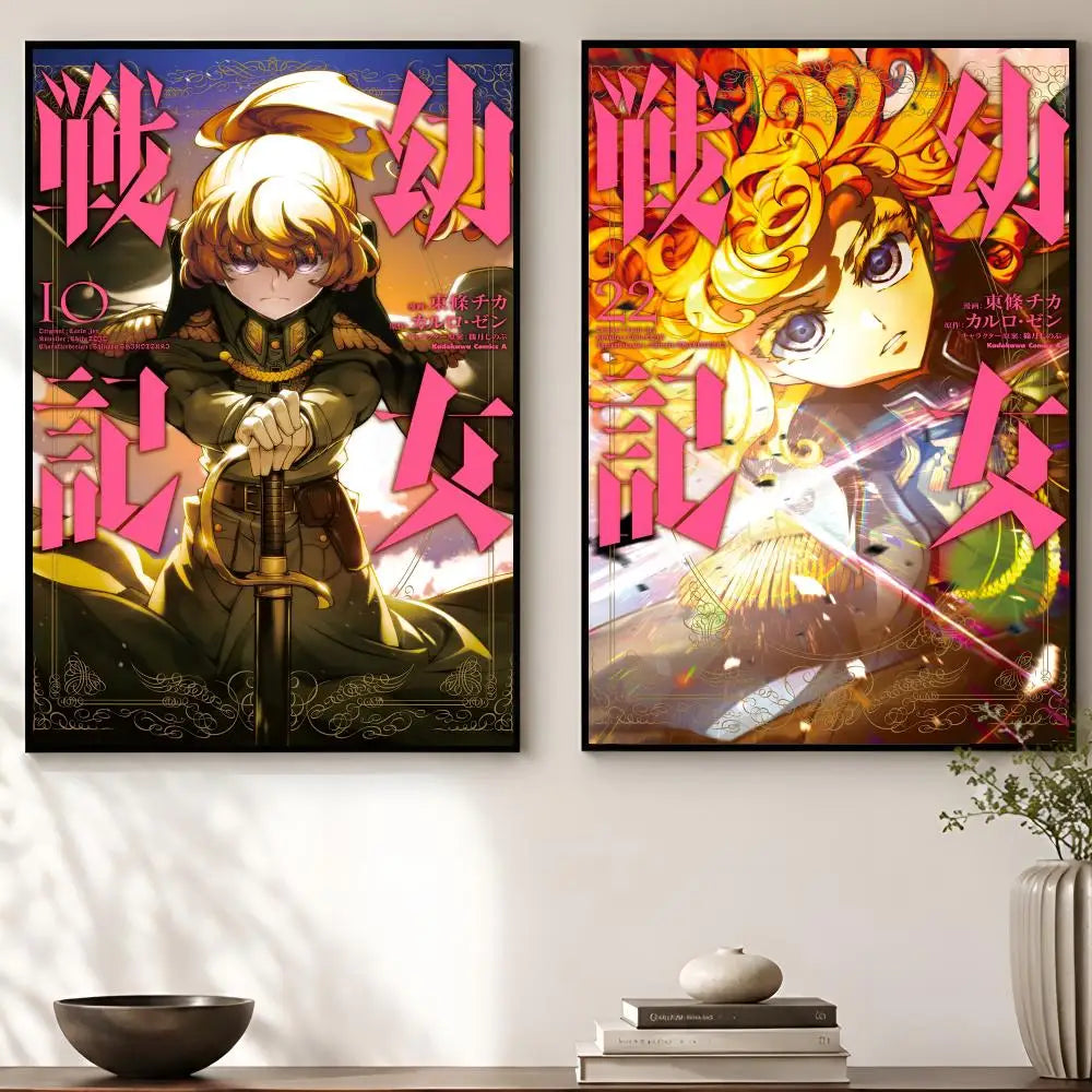 Saga of Tanya the Evil Anime Poster – Waterproof Self-Adhesive Anime Wall Poster Axl