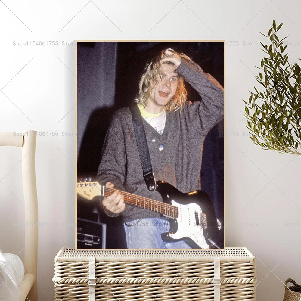 Kurt Cobain Wall Poster – Waterproof Self-Adhesive Art Sticker Wall Art Poster Axl z1 10x15cm No Frame