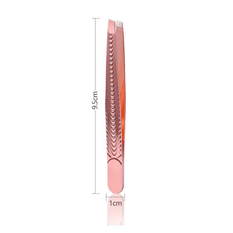 Slant Tip Stainless Steel Tweezers – Brow & Eyelash Tool Beauty Tweezers Axl Fish pattern rose go