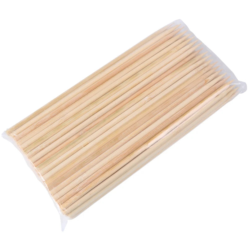 100 Pcs Bamboo BBQ Skewers 20cm 30cm 40cm – Grill Kabob Sticks BBQ Bamboo Skewers Axl