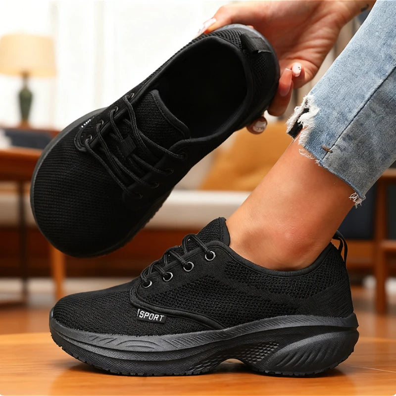ZULIWAGN Women's Platform Sneakers – Breathable Wide Toe Shoe Platform Sneakers Axl